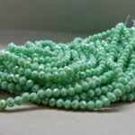 Glasschliff Perlen Strang - 6 mm hell türkis – Bild 4
