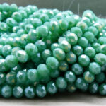 Glasschliff Perlen Strang - 6 mm türkis – Bild 2