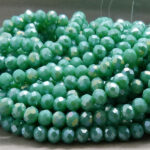 Glasschliff Perlen Strang - 6 mm türkis – Bild 4