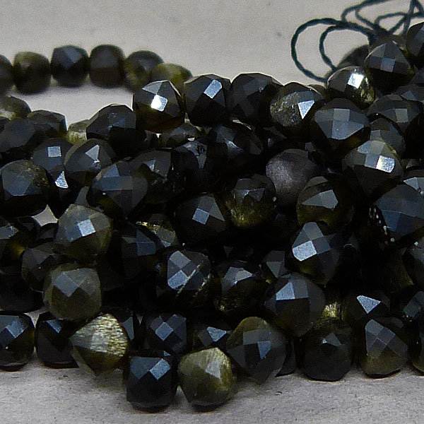 Obsidian Perlen Strang