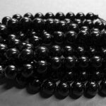 Turmalin Perlen Strang - ca. 4 mm - schwarz
