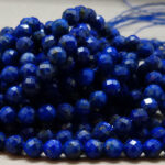 Lapislazuli Perlen Strang - ca. 4 mm - facettiert - AA – Bild 3