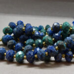 Chrysokoll & Lapislazuli Perle - ca. 10 mm - facettiert – Bild 4